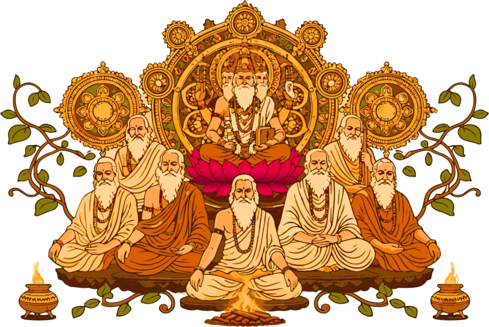 Brahma and Saptarishis
